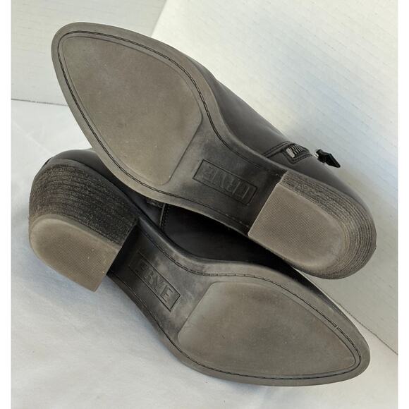 FRYE Women's Judith Zip Bootie Black Leather Dual Zip Ankle Boots-Pointed Toe 7 - Picture 8 of 10